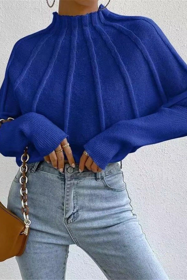 Mock Neck Batwing Sweater