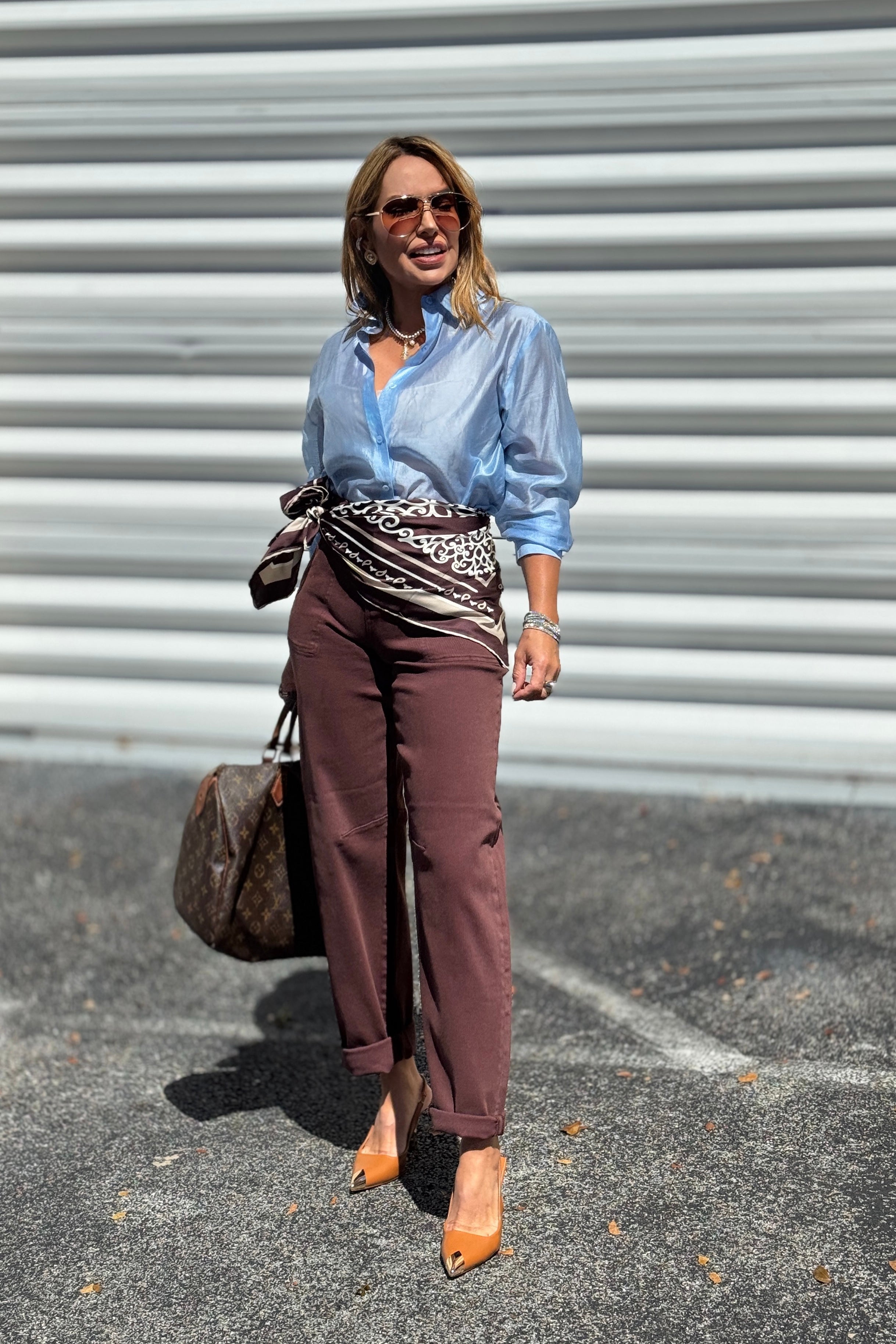 High Rise Ankle Cuffed Barrel Pant