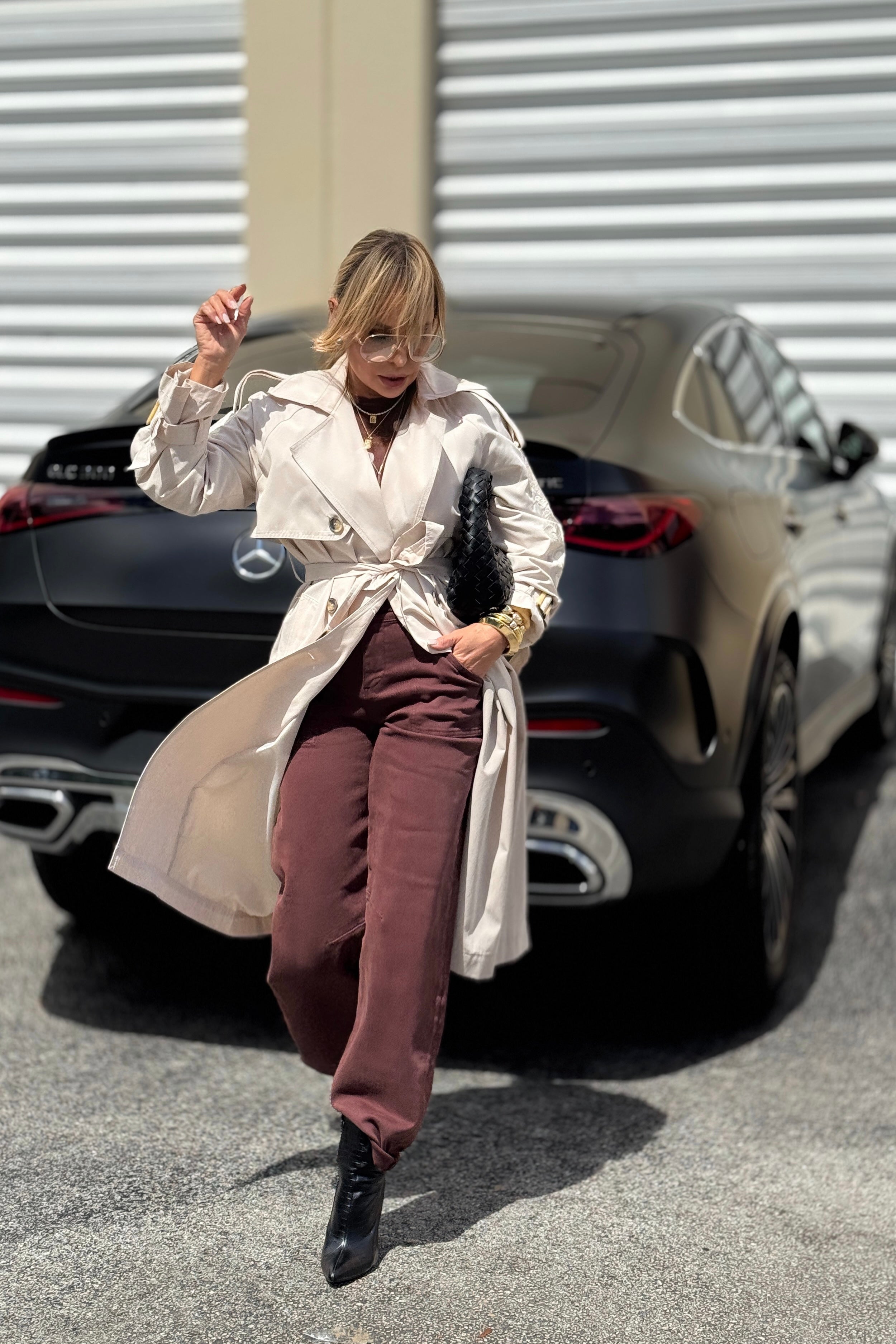 High Rise Ankle Cuffed Barrel Pant