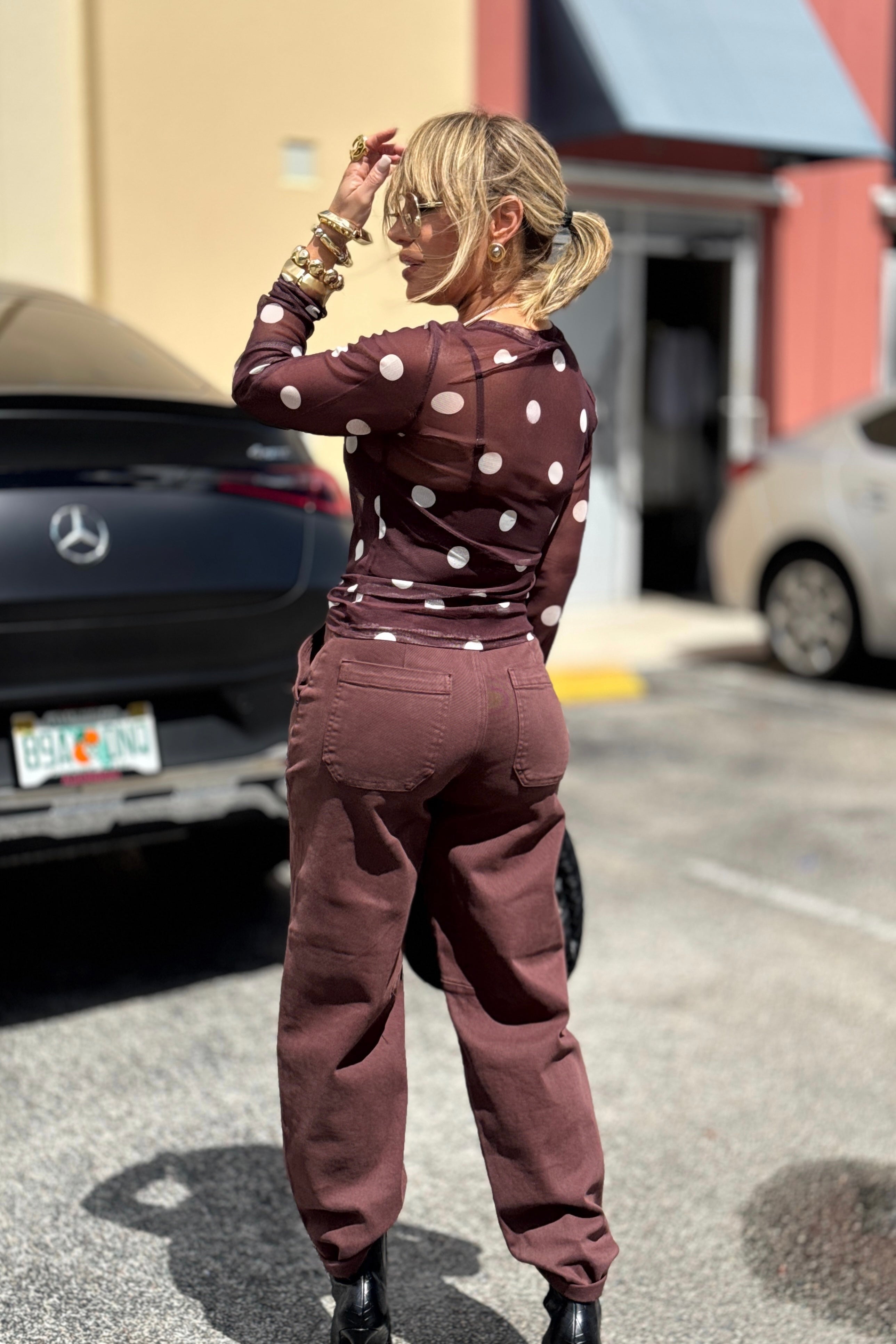 High Rise Ankle Cuffed Barrel Pant