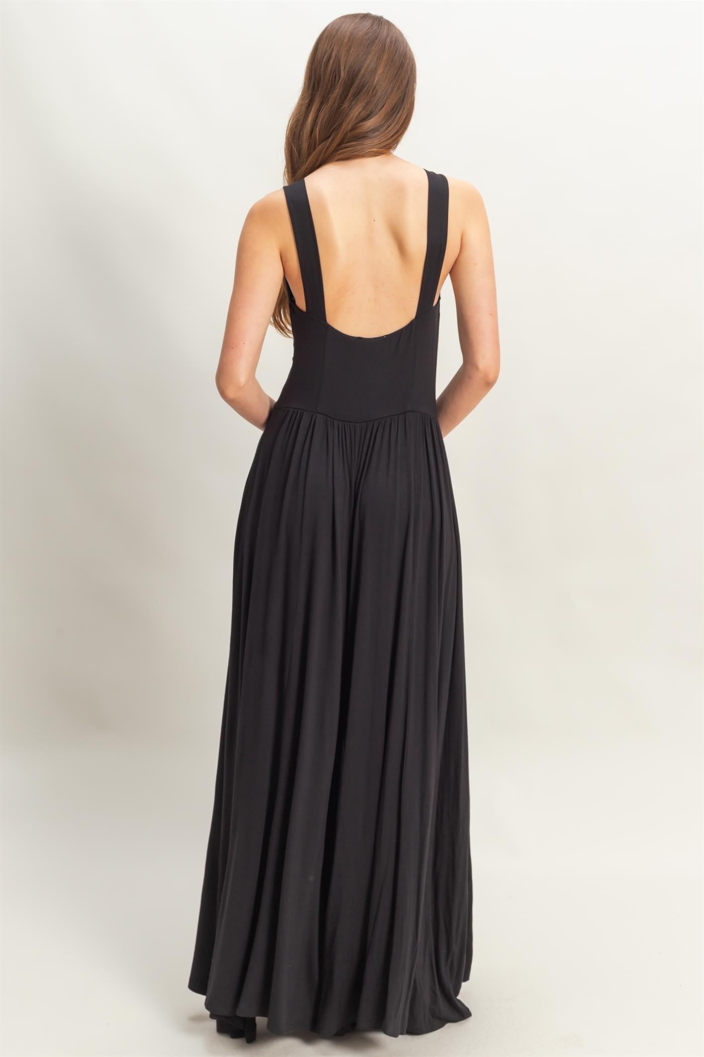 Bust Sleeveless Jersey Jumpsuit
