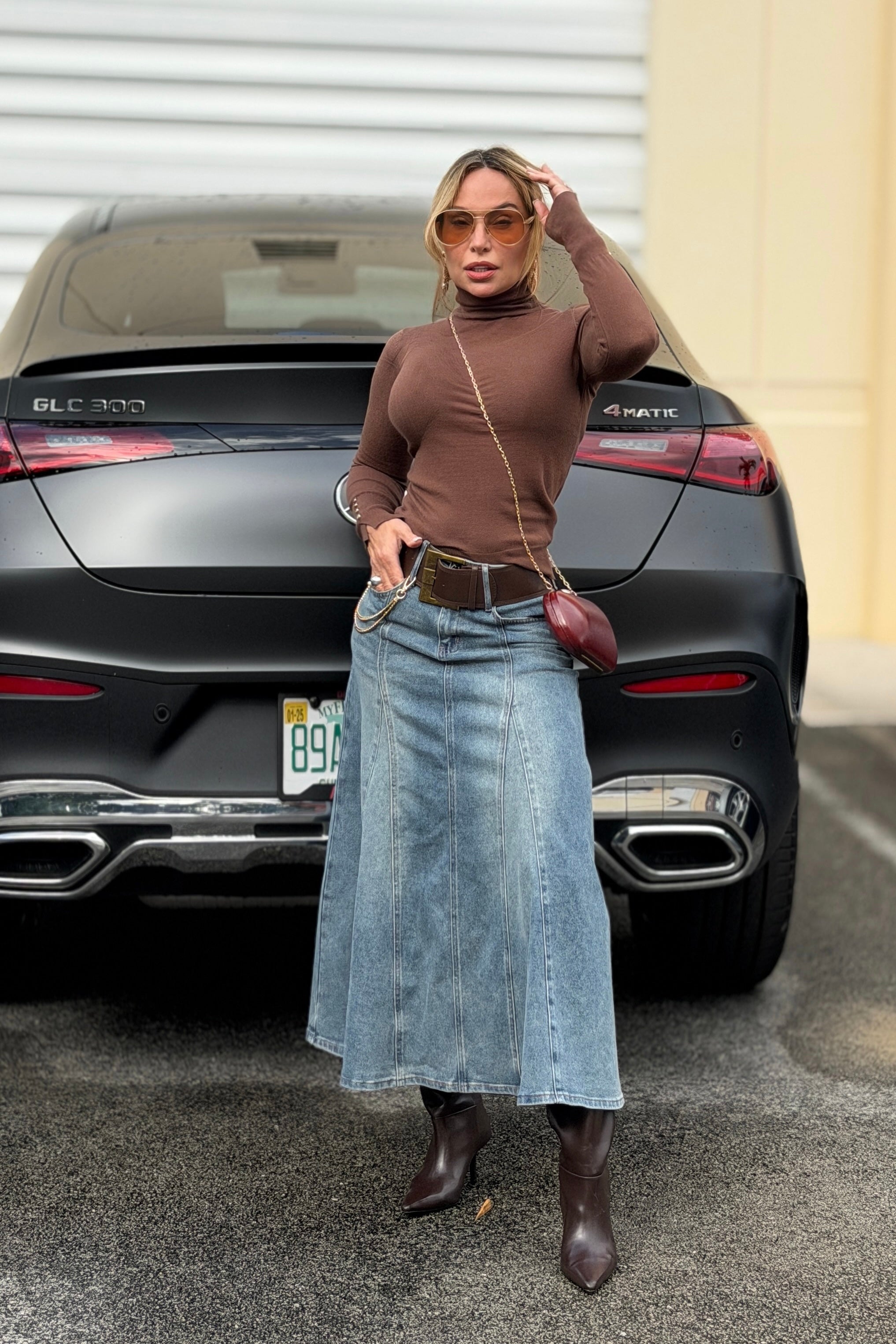 Camila Belted Midi Skirt