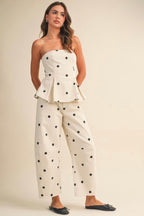 POLKA DOT PEPLUM TWO PIECES SET