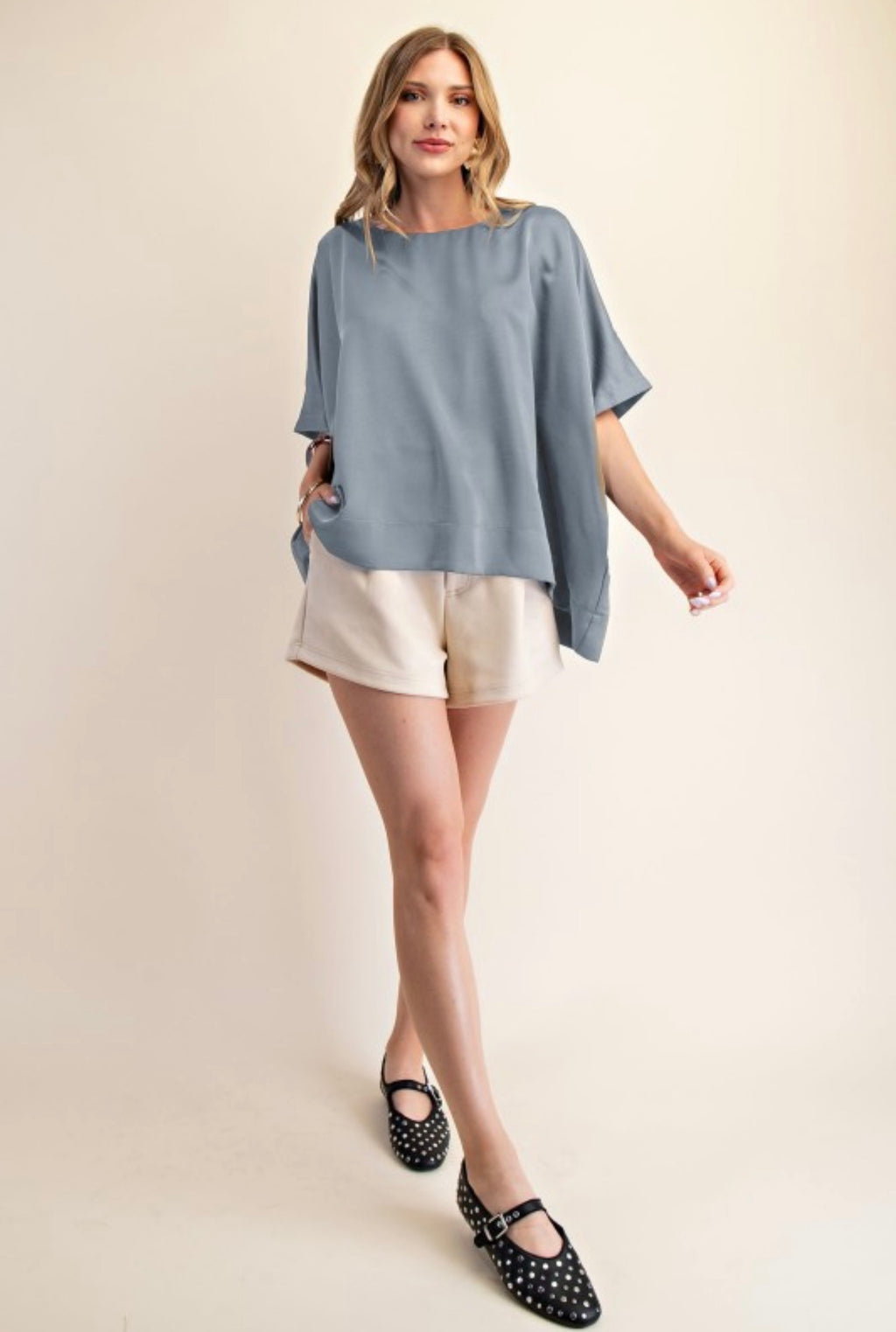OVERSIZED SATIN BLOUSE