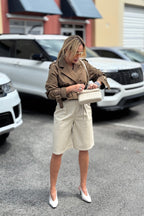 SANDRA LEATHER BERMUDA SHORT