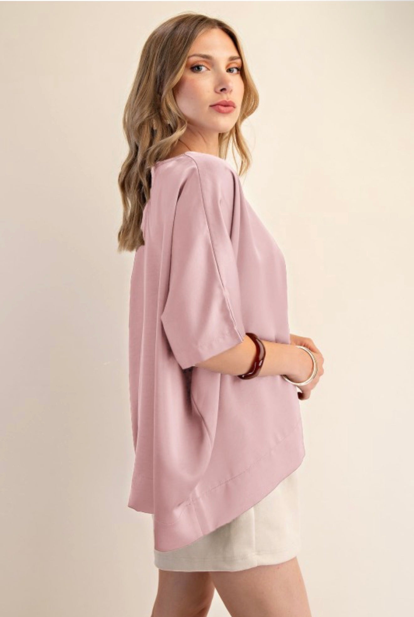 OVERSIZED SATIN BLOUSE