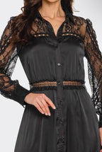 LACE SATIN MAXI DRESS