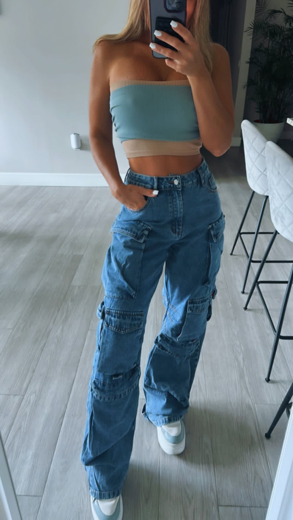 FANNI FAV CARGO BAGGY DENIM JEAN