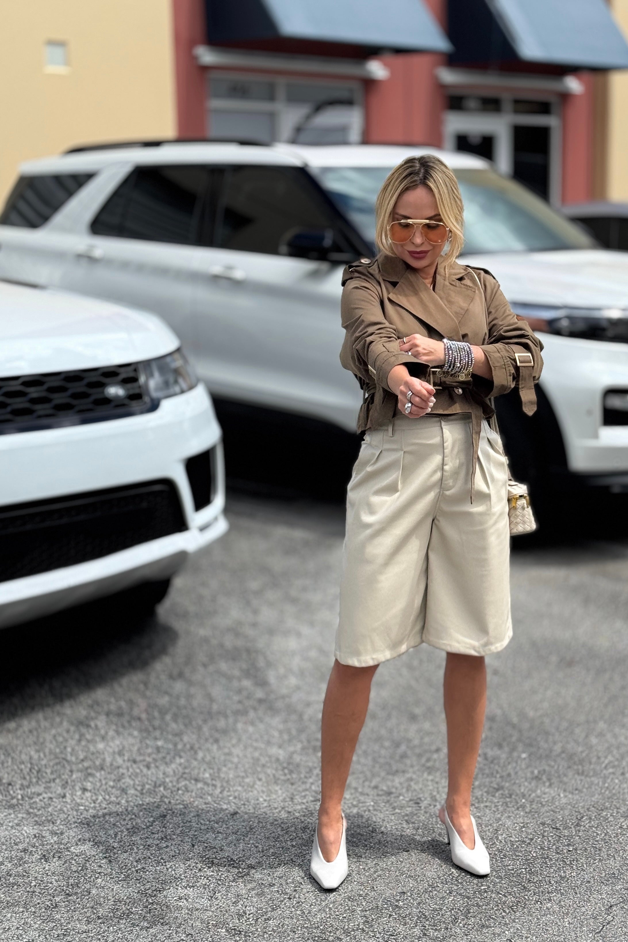 SANDRA LEATHER BERMUDA SHORT