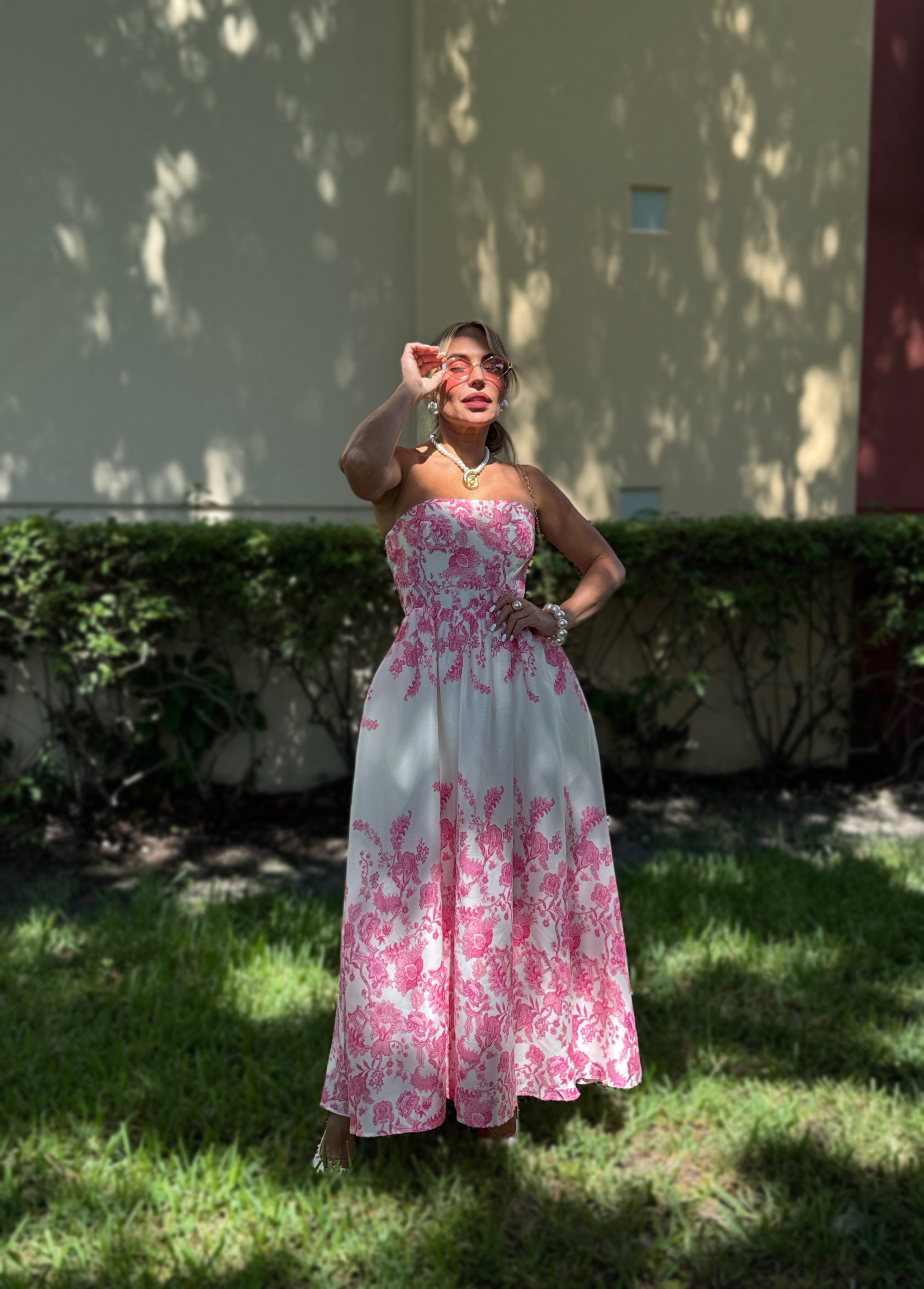 PINK FLOWERS DRESS