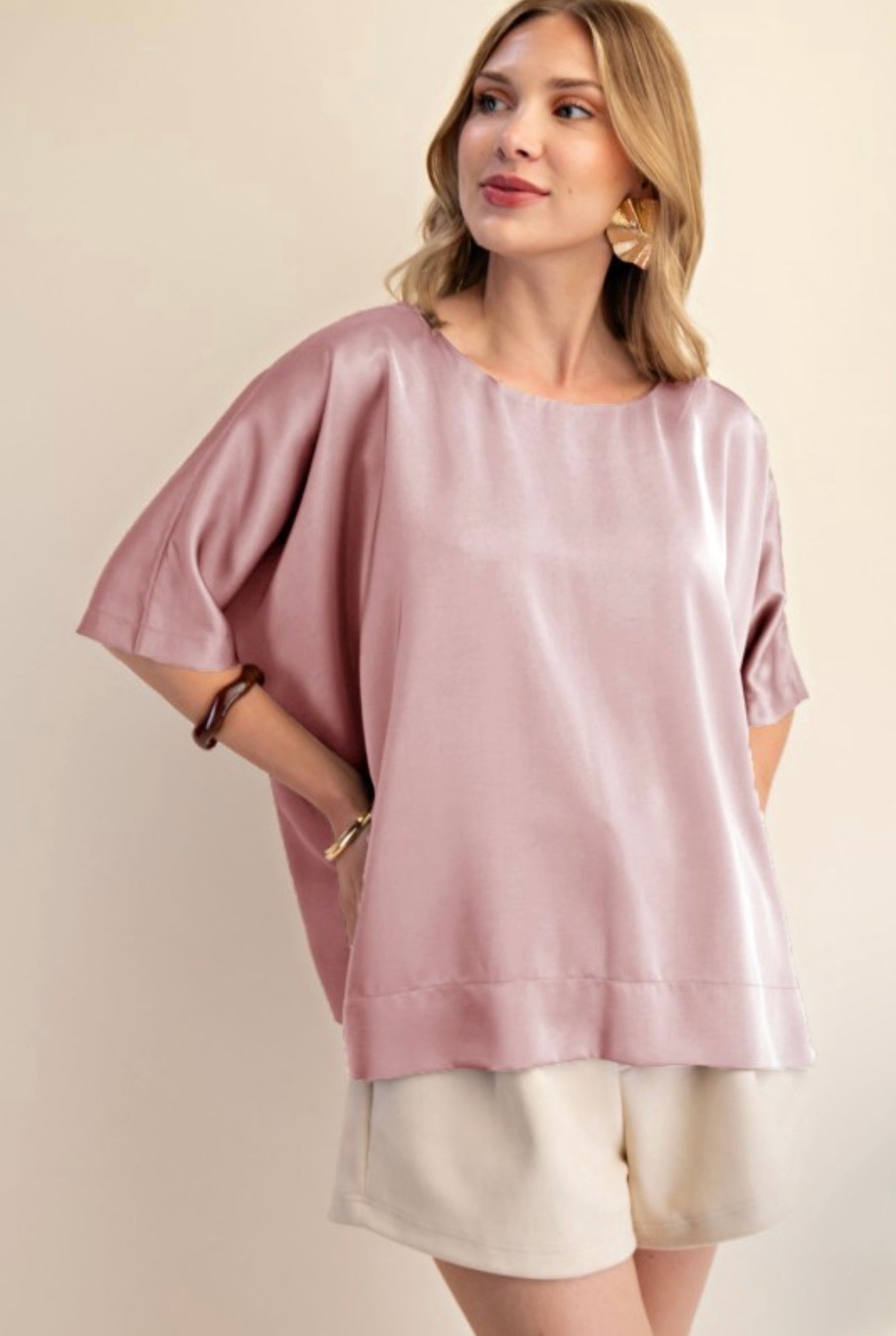 OVERSIZED SATIN BLOUSE