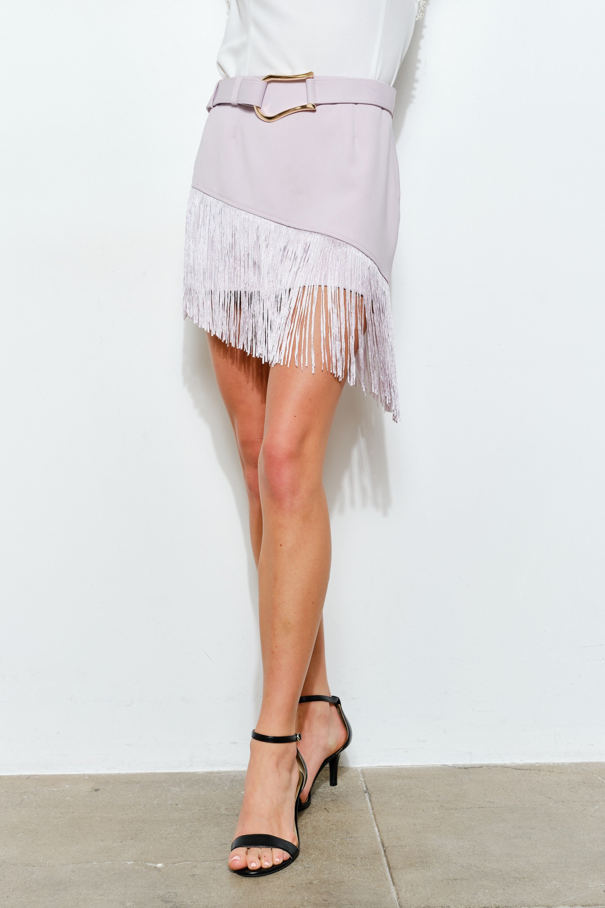 SOLID FRINGE SKIRT