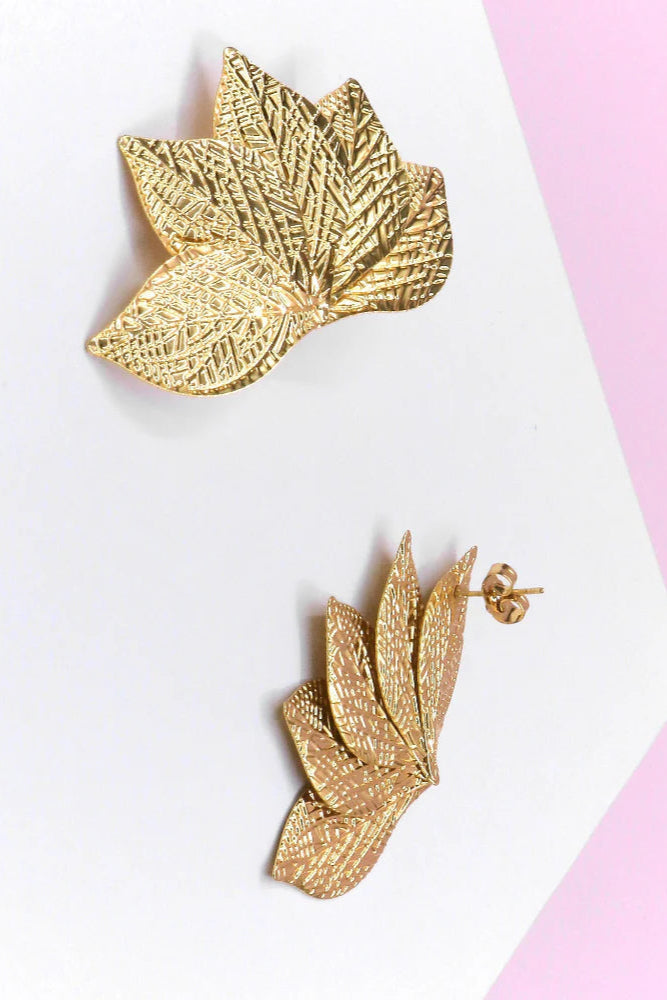LEAF GOLD EARRINGS