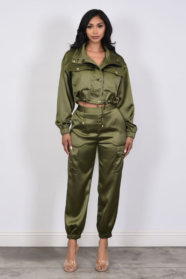 Satin Effect Two Pieces Set