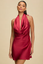 Drape Satin Cowl Dress