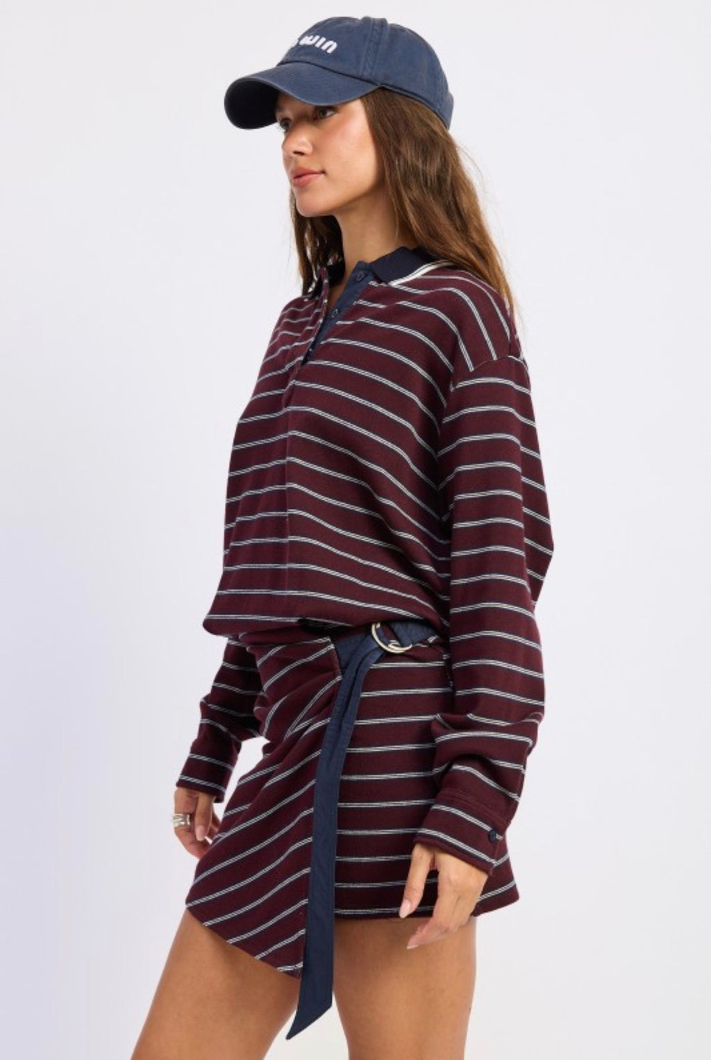 STRIPED RUGBY MINI DRESS