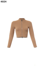 RIBBED LONGSLEEVE ZIPPER TOP