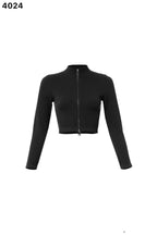 RIBBED LONGSLEEVE ZIPPER TOP