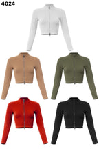 RIBBED LONGSLEEVE ZIPPER TOP