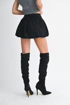 Solid Bubble Hem Shorts