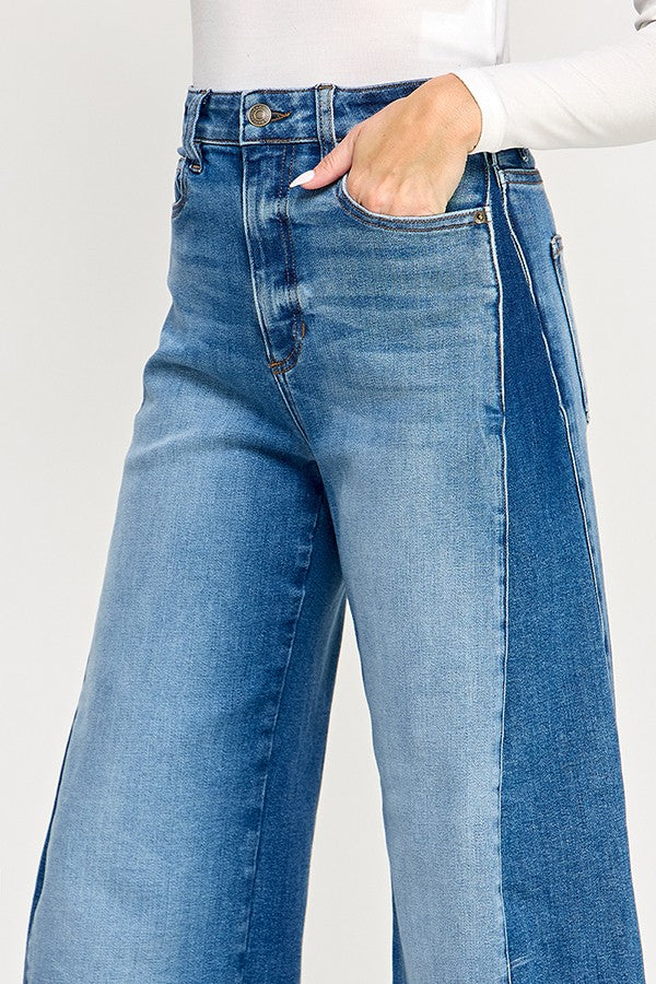 Claudia High Rise Wide Leg Jeans In Medium