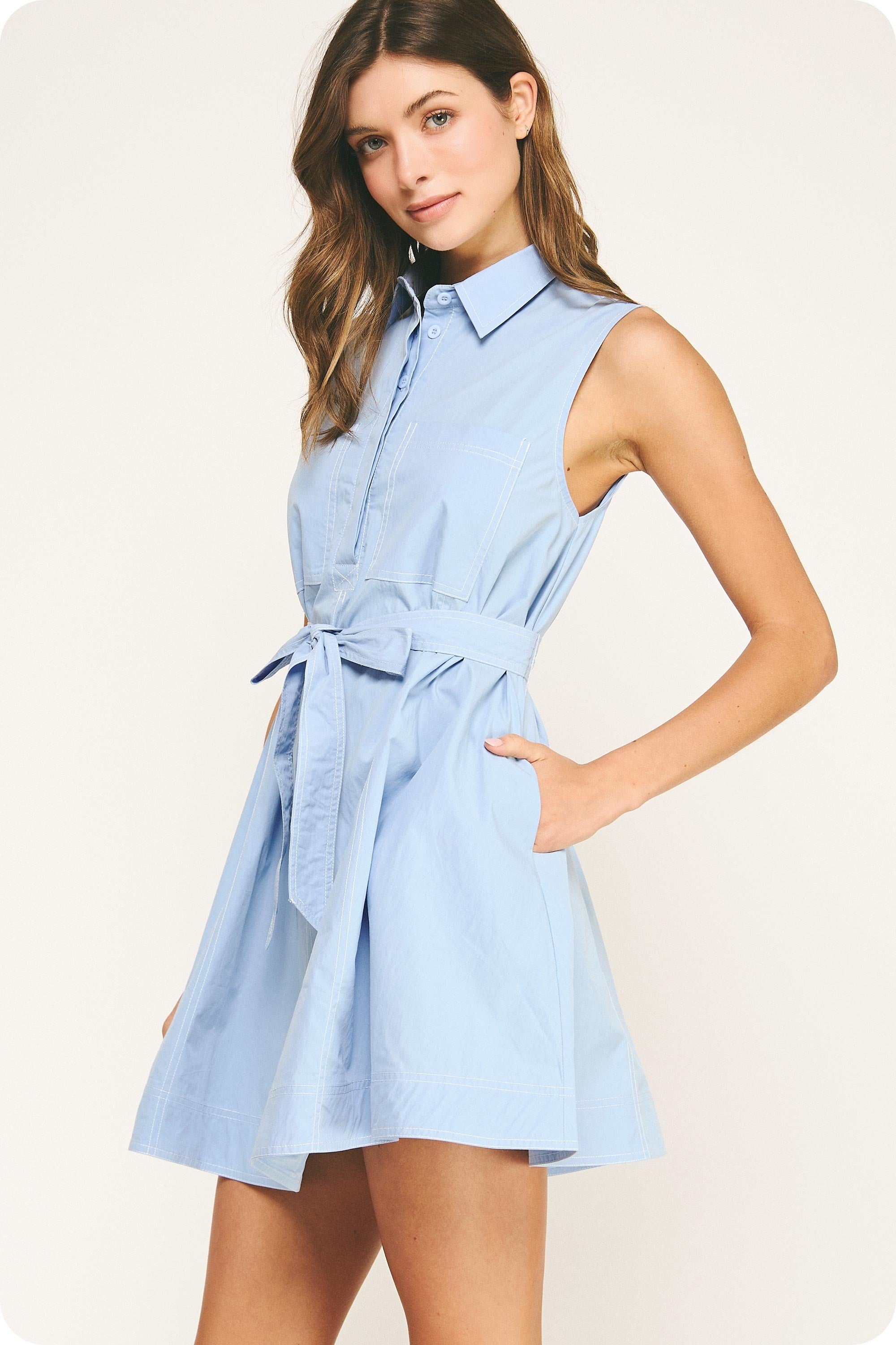 Cute Contrast Stitch Dress