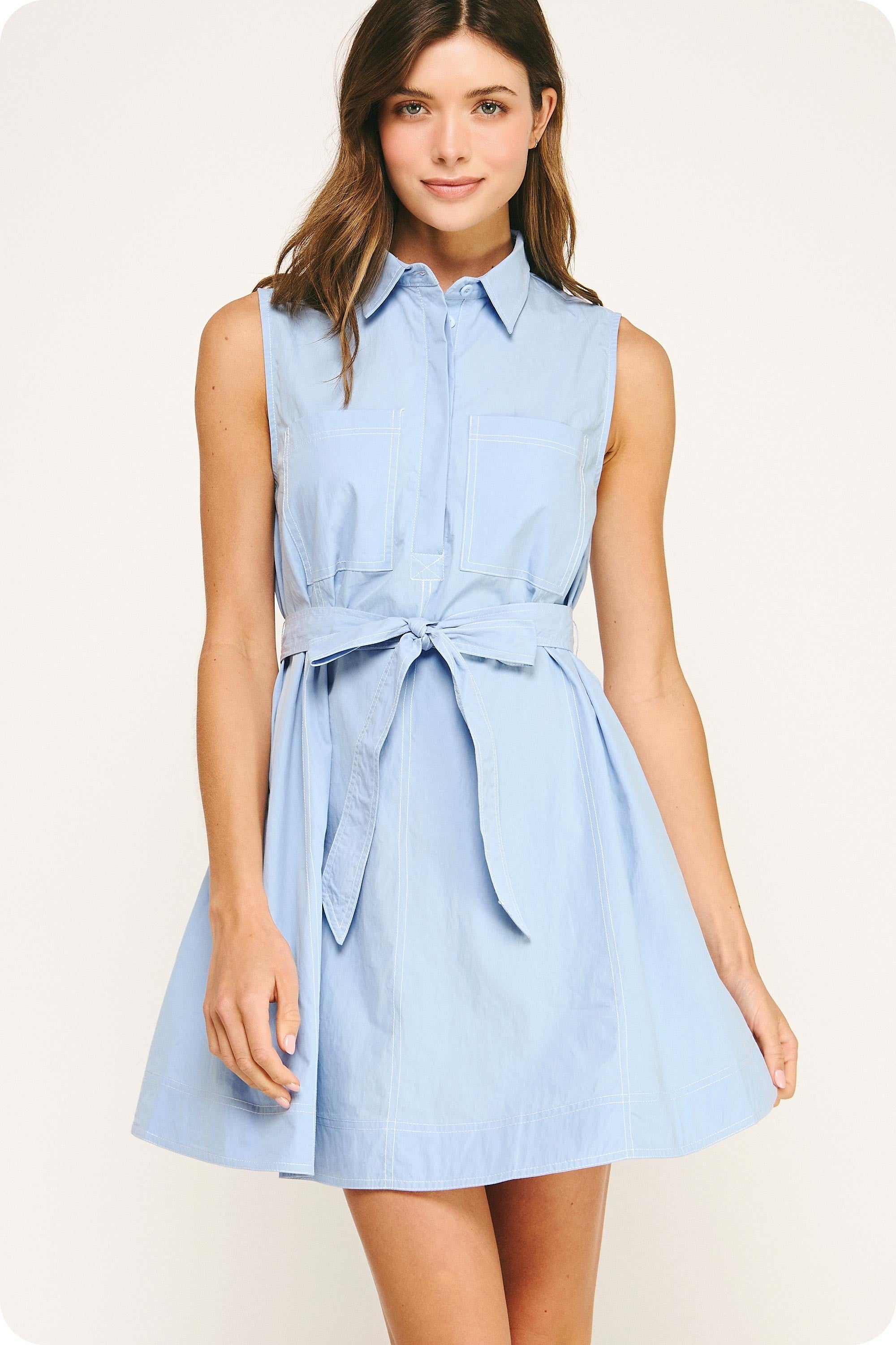Cute Contrast Stitch Dress