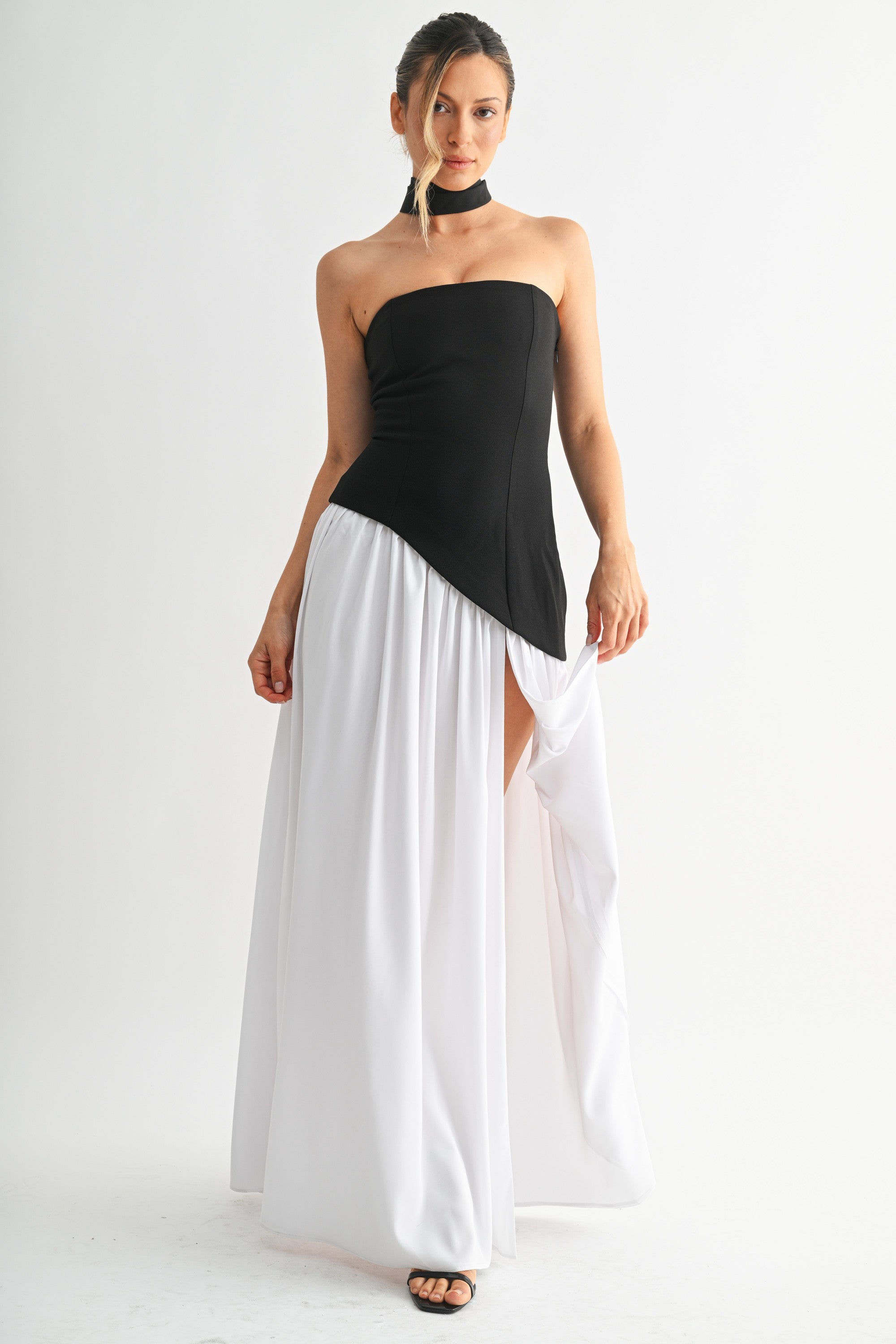 Parisian Lace-up Maxi Dress