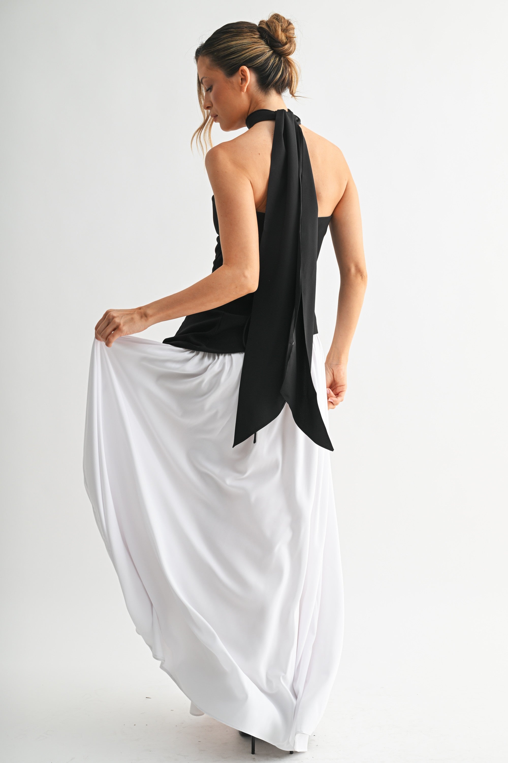 Parisian Lace-up Maxi Dress