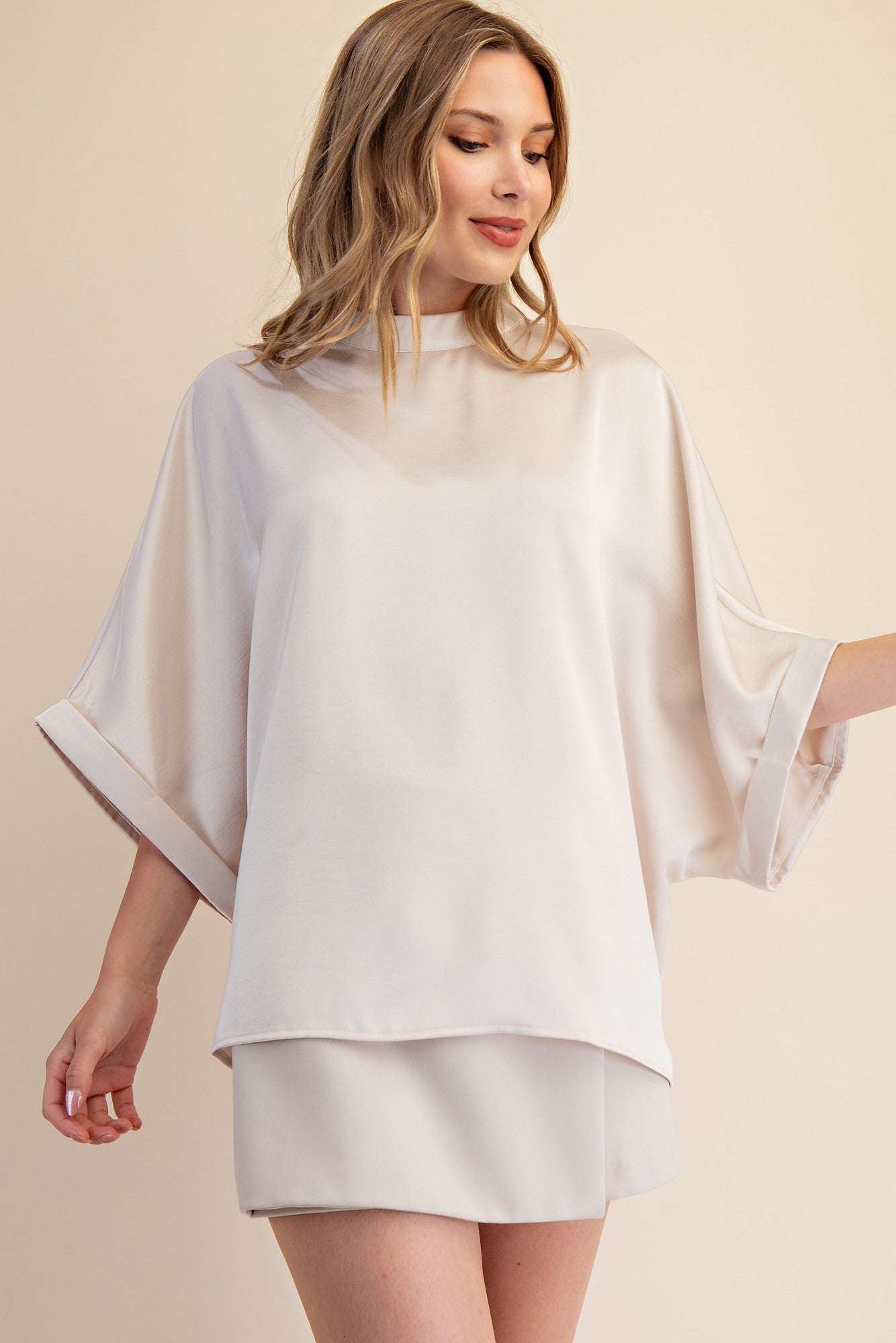 PAMELA SOLID OVERSIZED TOP BLOUSE