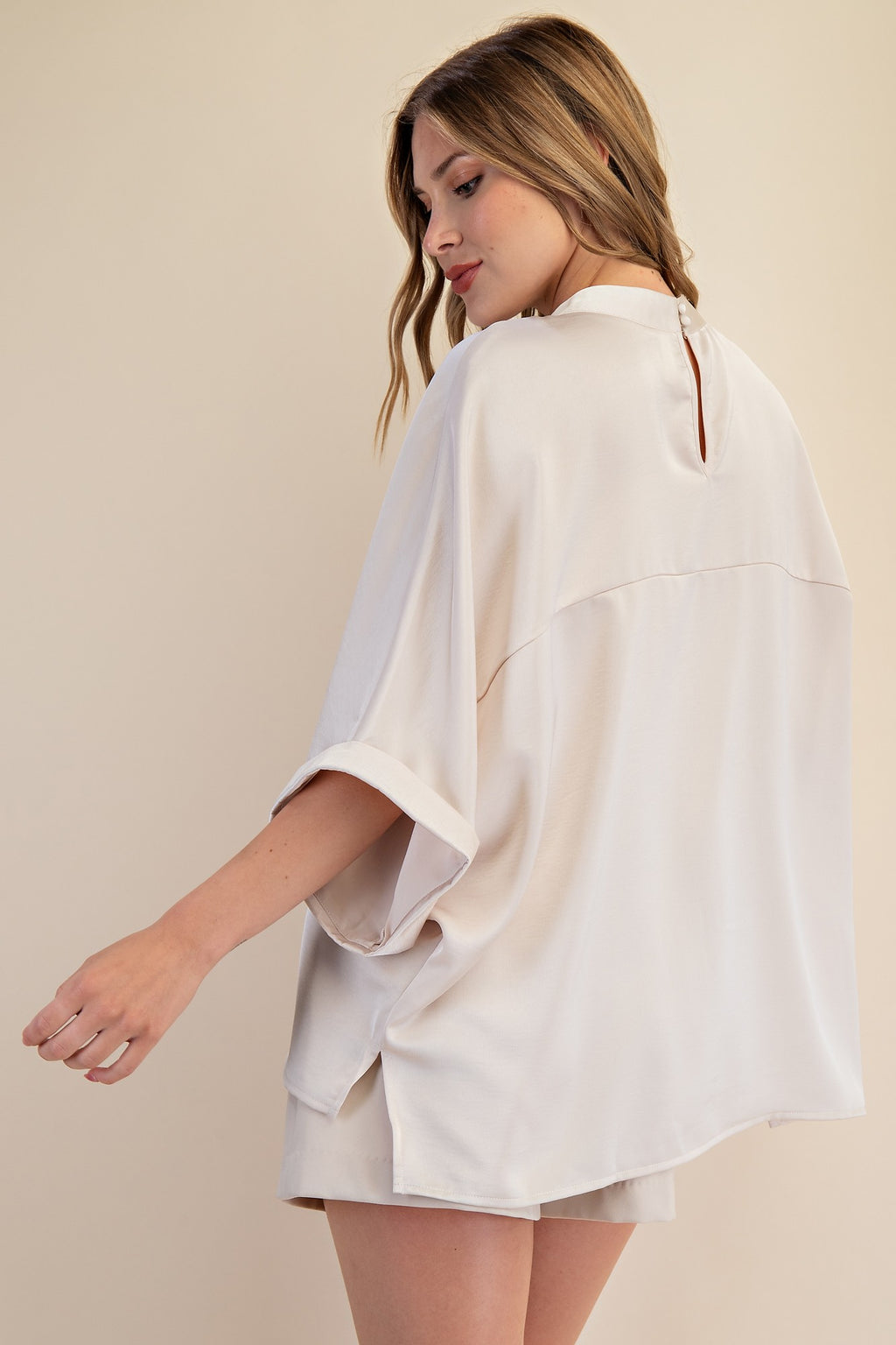 PAMELA SOLID OVERSIZED TOP BLOUSE