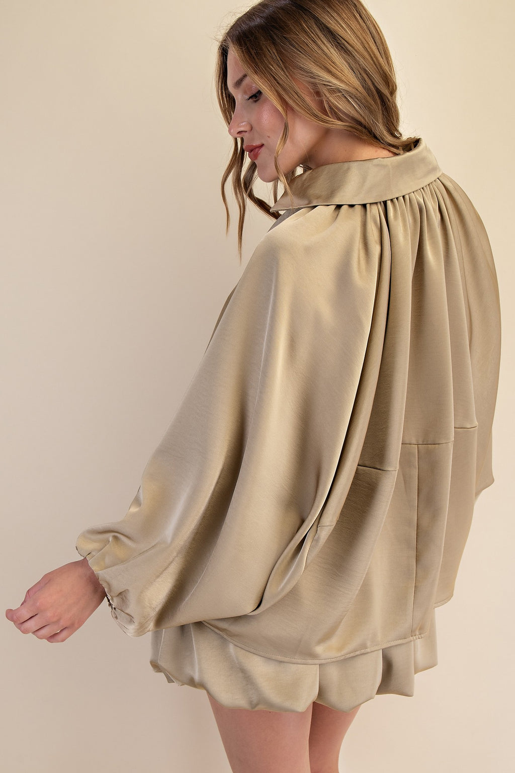 Gloria Puffed Bomber Blouse Jacket