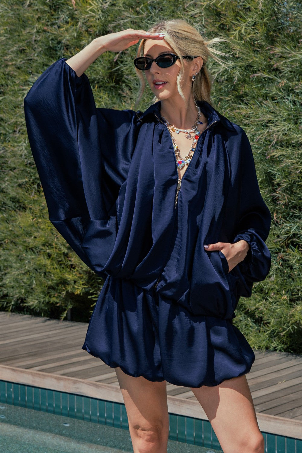 Gloria Puffed Bomber Blouse Jacket