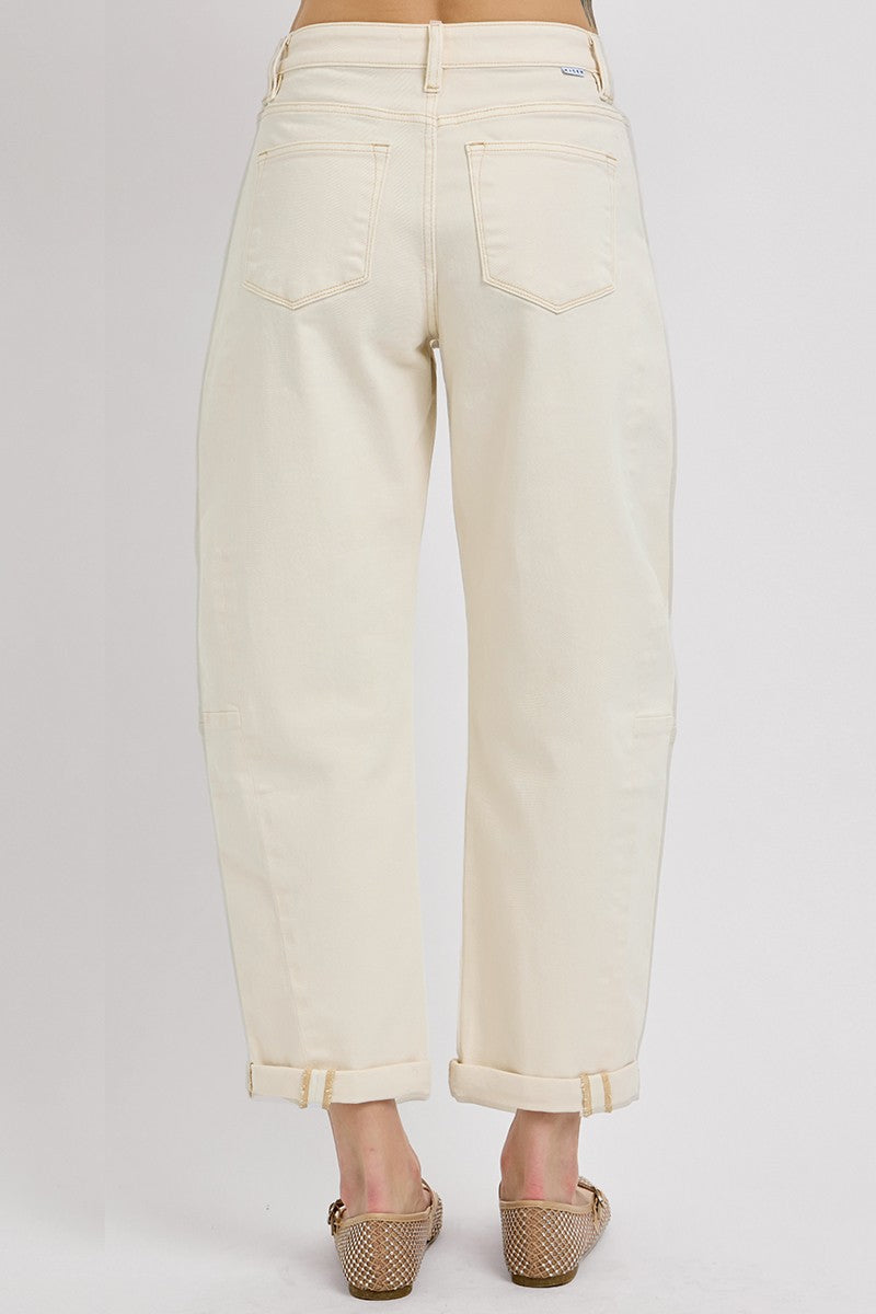 High Rise Relaxed Barrel Cuffed Pants