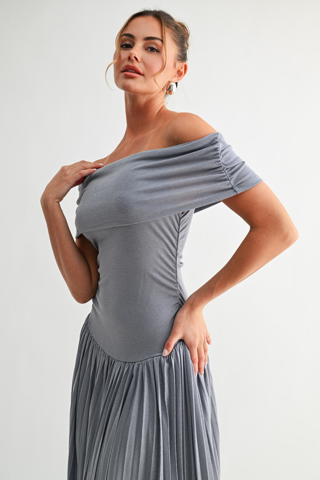 Soleil Pleated Maxi Dress