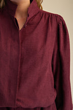 High Collar Balloon-hem Jacket