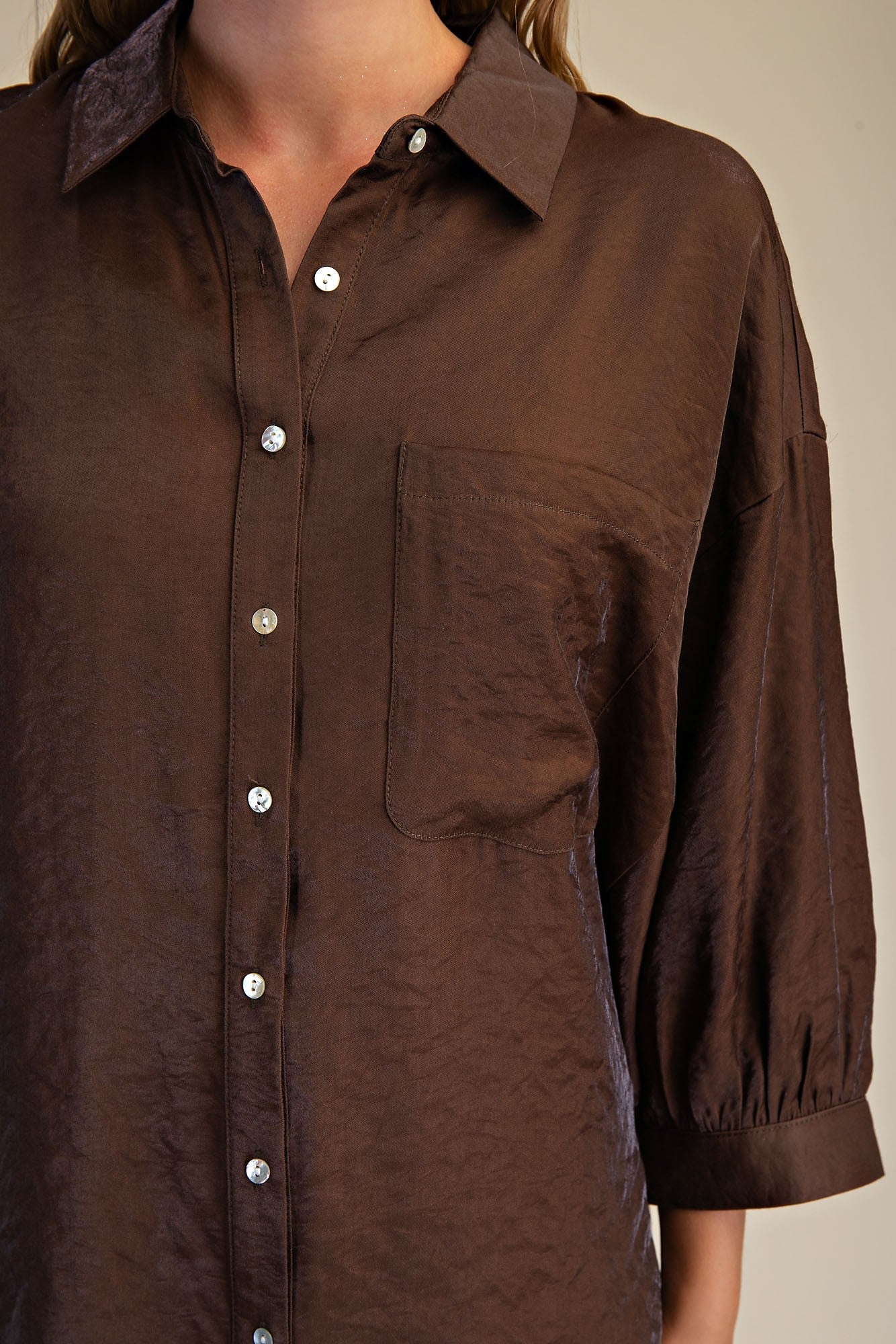 Collar Neck Oversized Shirt