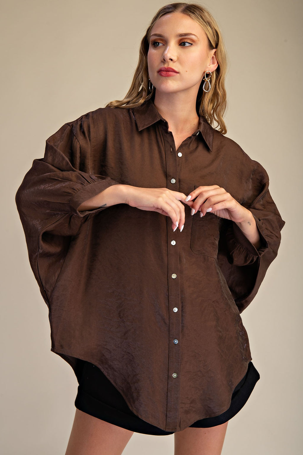 Collar Neck Oversized Shirt