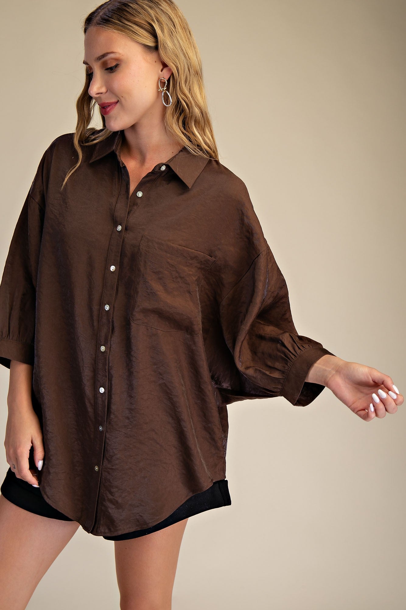 Collar Neck Oversized Shirt
