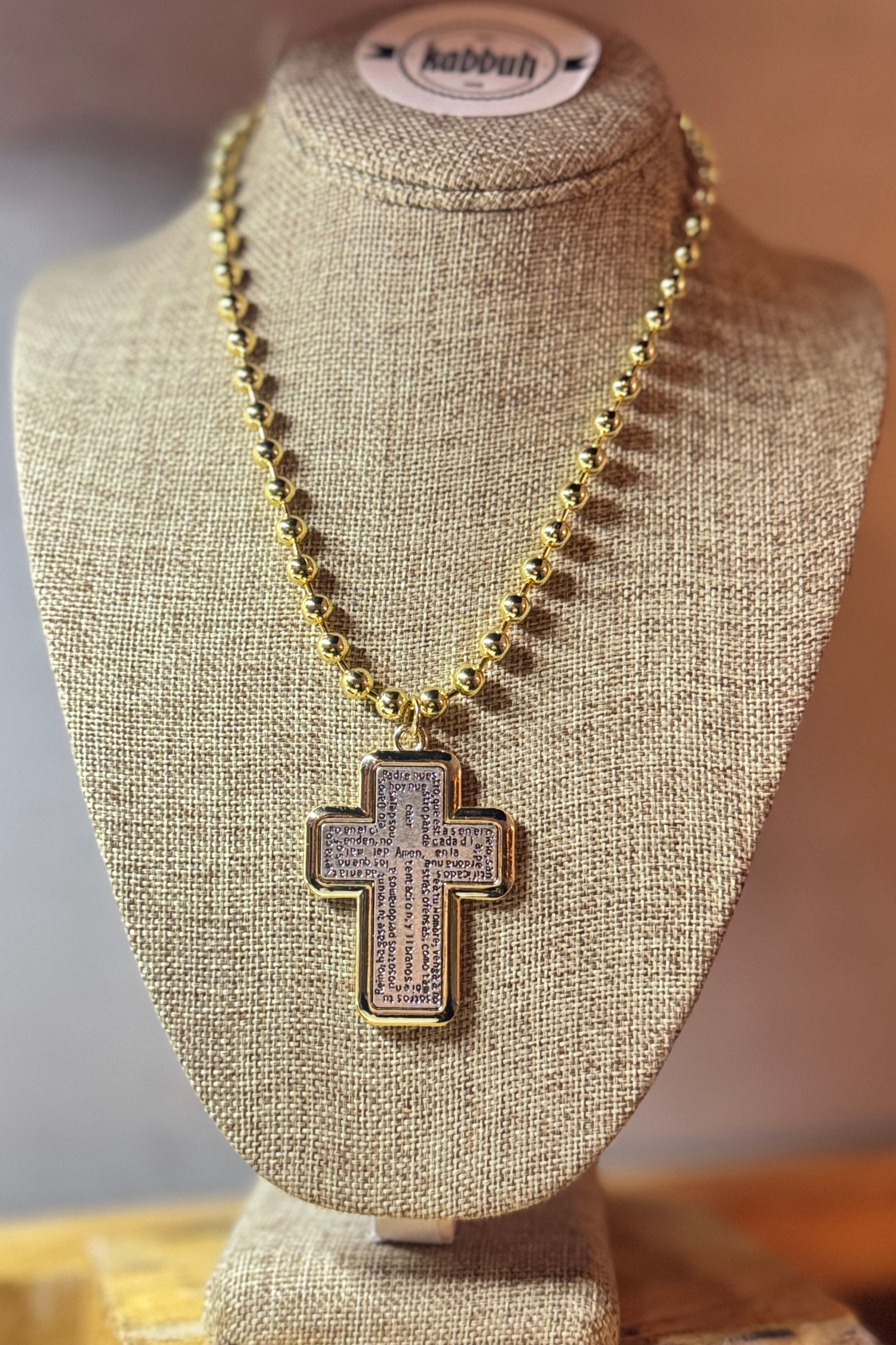 PADRE NUESTRO CRUZ NECKLACE
