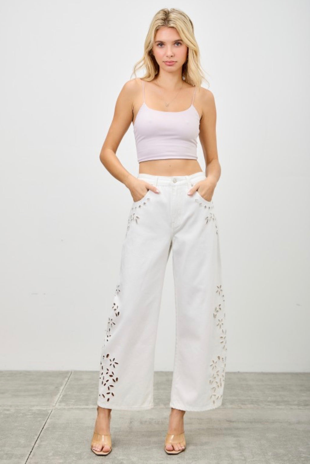 BARREL EYELET JEANS
