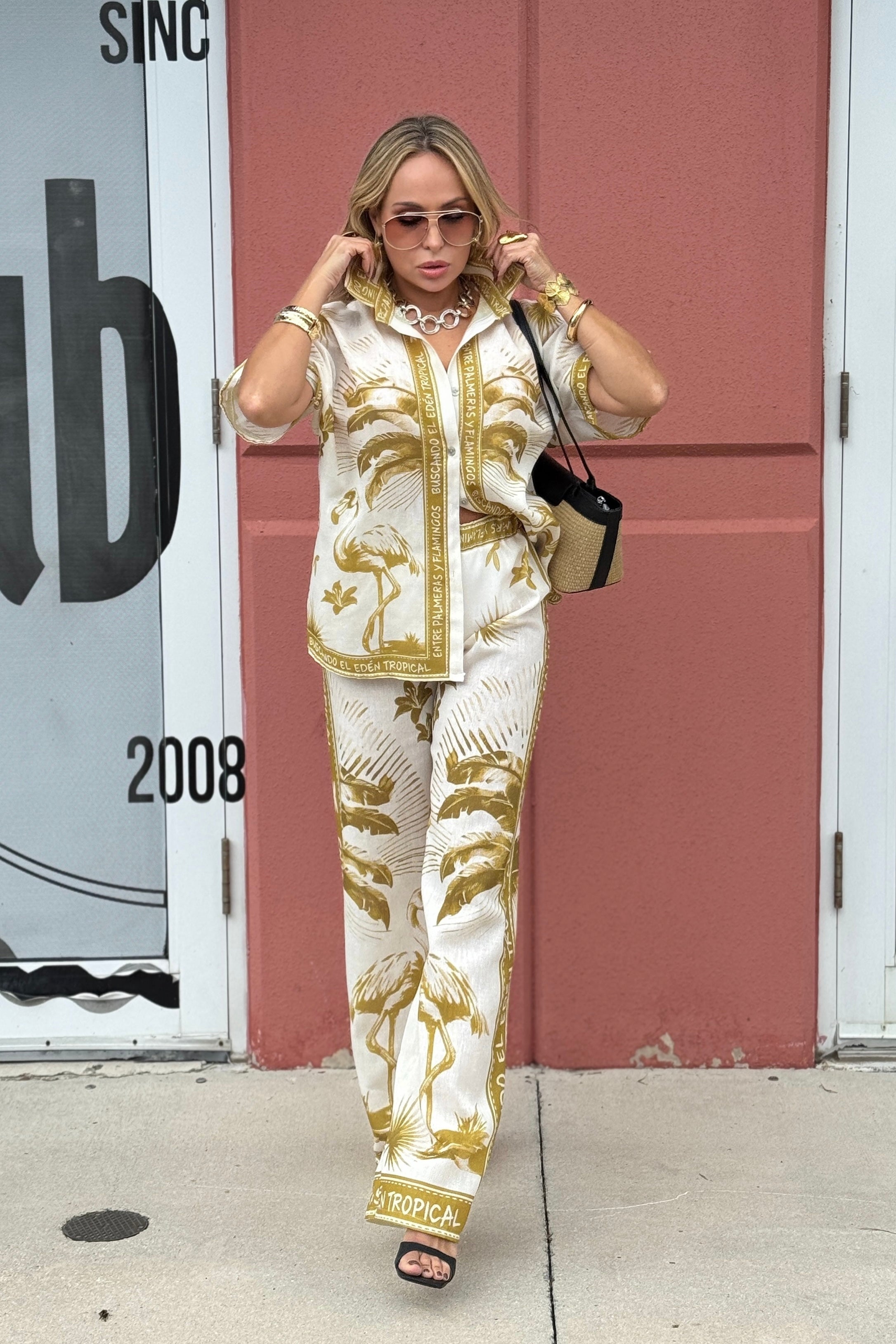 TROPICAL SUNRISE LINEN TWO PIECES SET