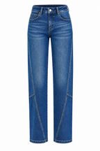 RISEN STRETCH DENIM JEANS