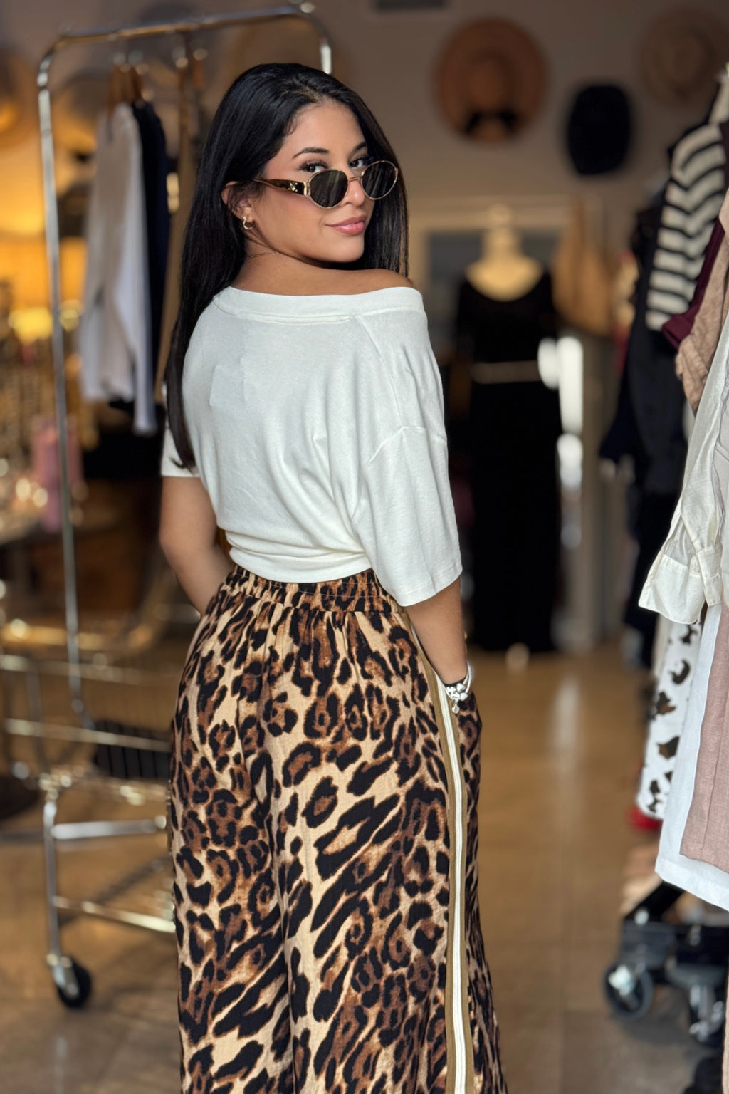 Animal Print Stripes Pant