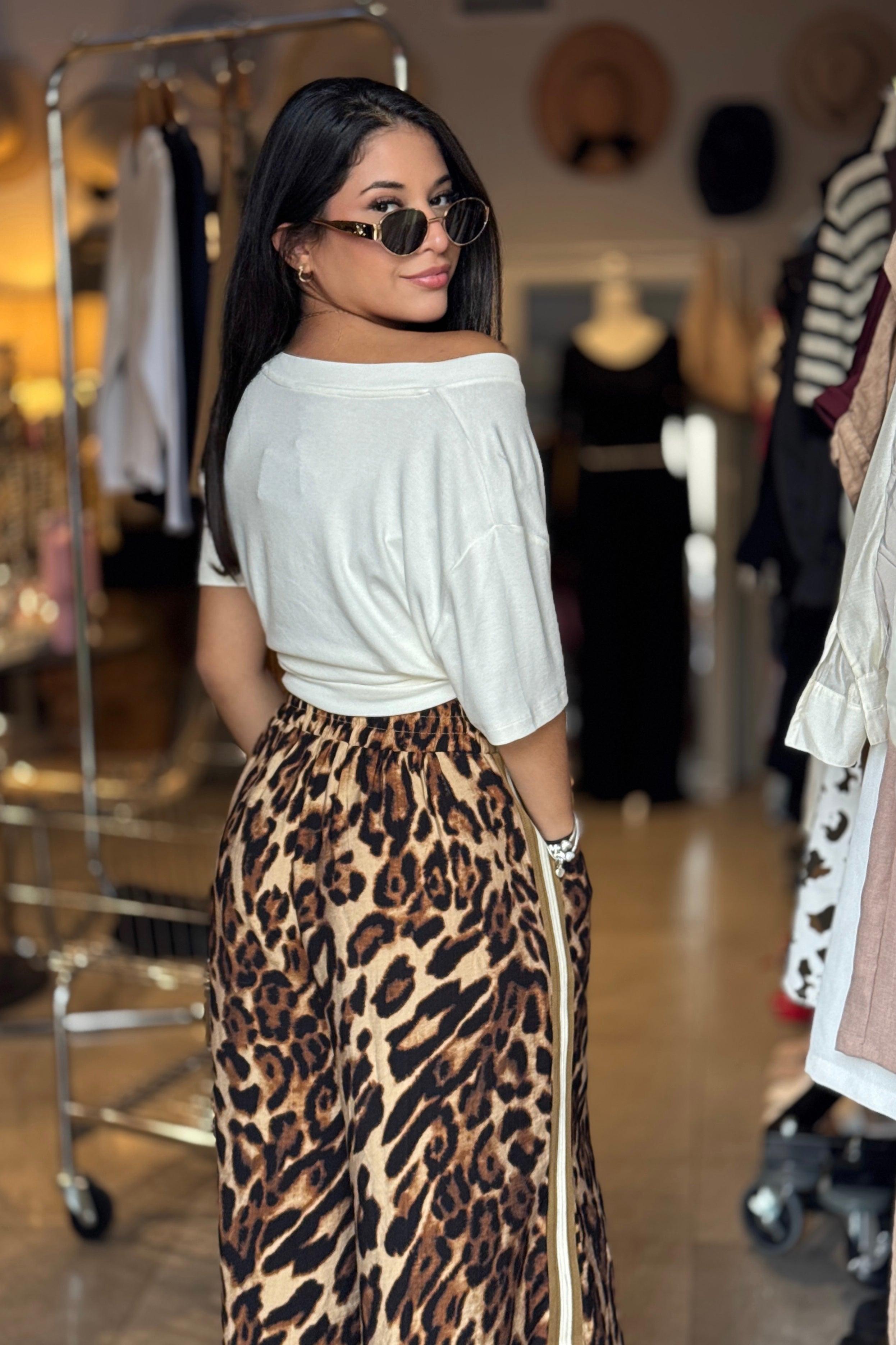 Animal Print Stripes Pant