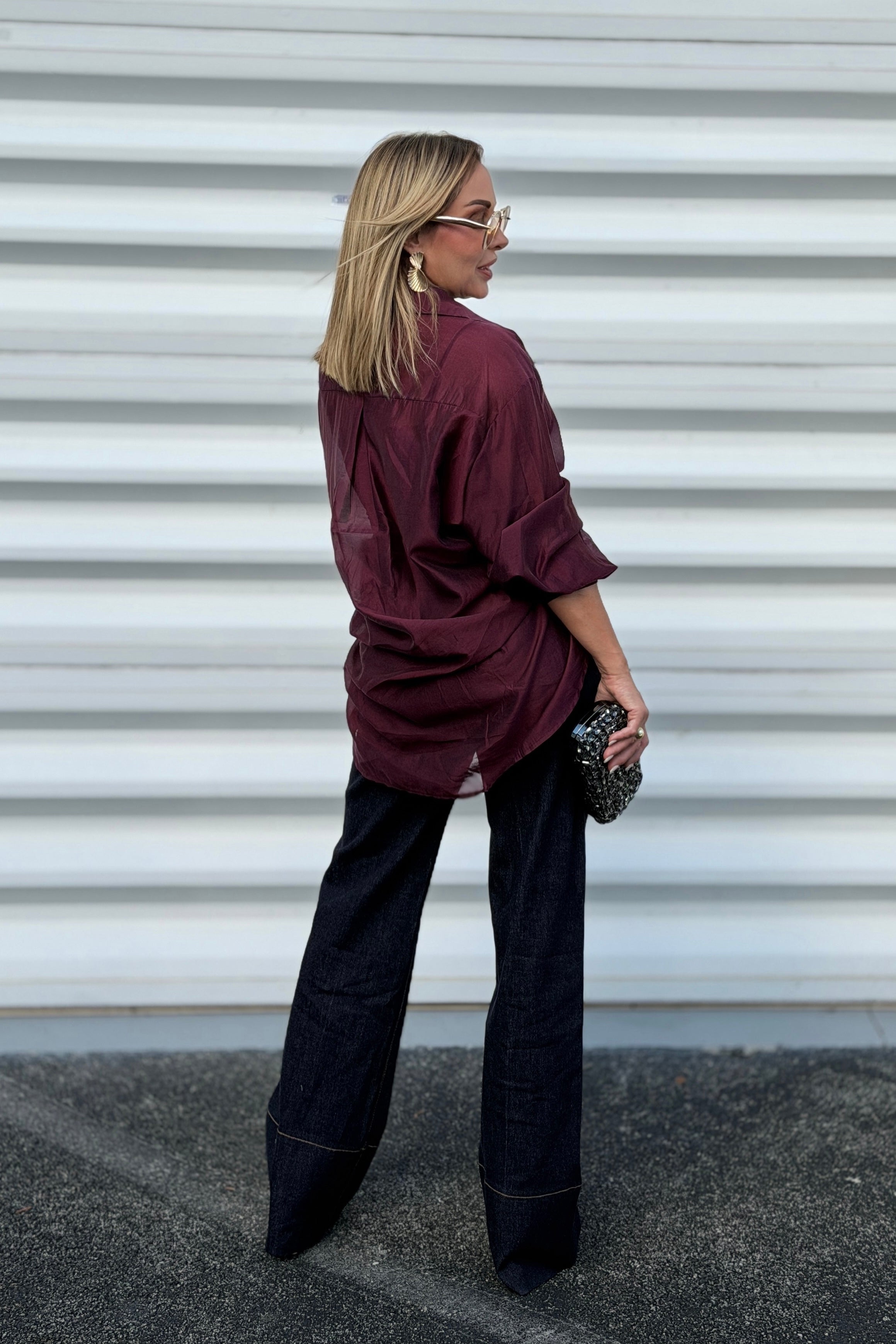 KIMBERLY TRANSPARENT OVERSIZED BLOUSE SHIRT