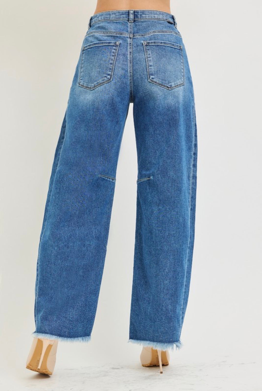 RISEN STRETCH BARREL JEANS