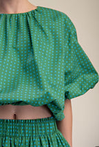 DOT BLOUSON TWO PIECES SET