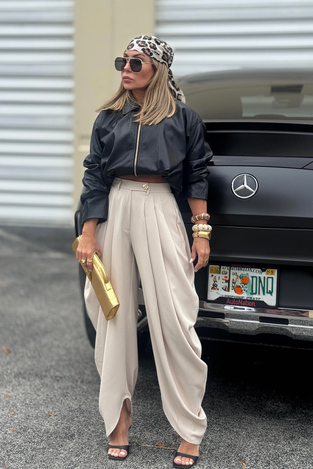 LEATHER BOMBER JACKET