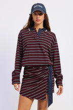 STRIPED RUGBY MINI DRESS